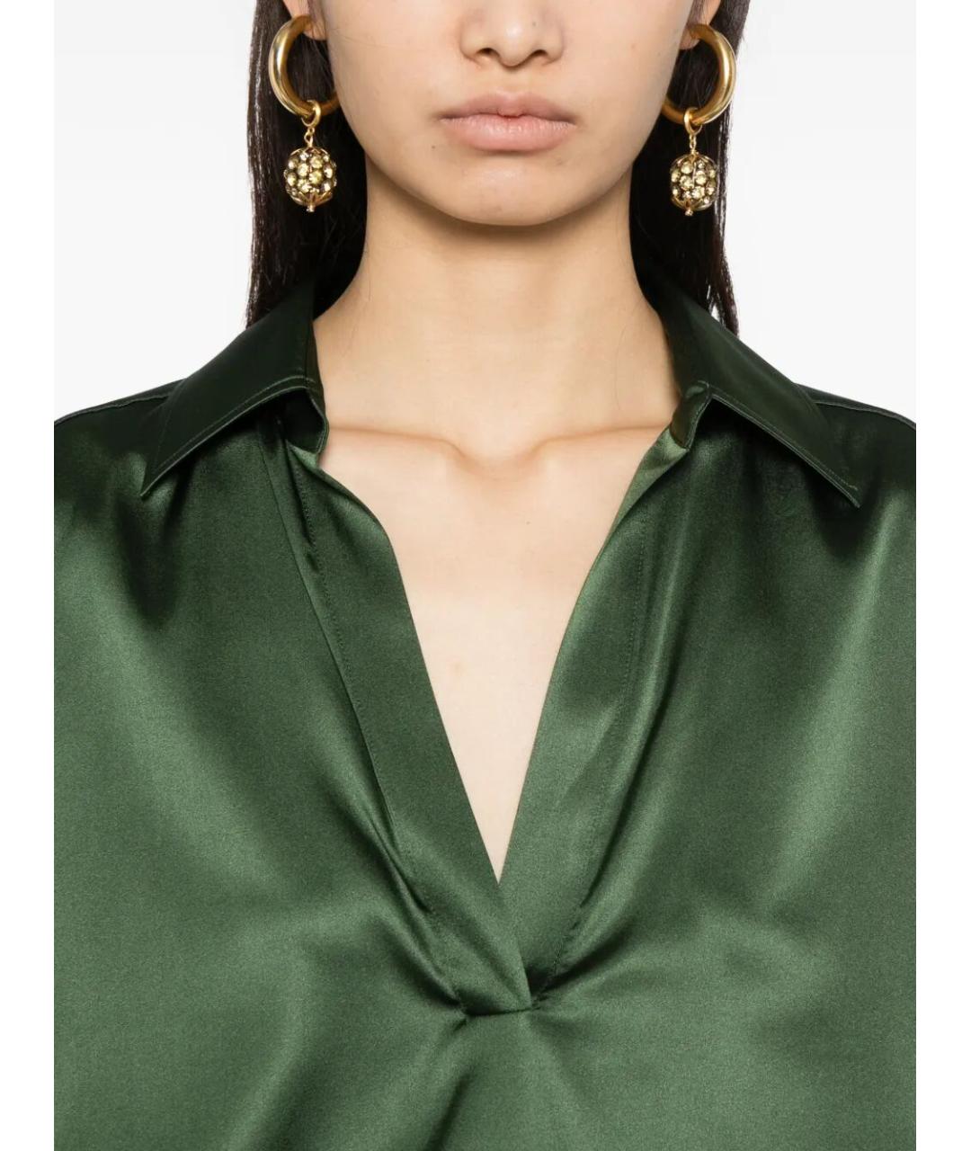 TOM FORD Зеленая шелковая блузы, фото 2