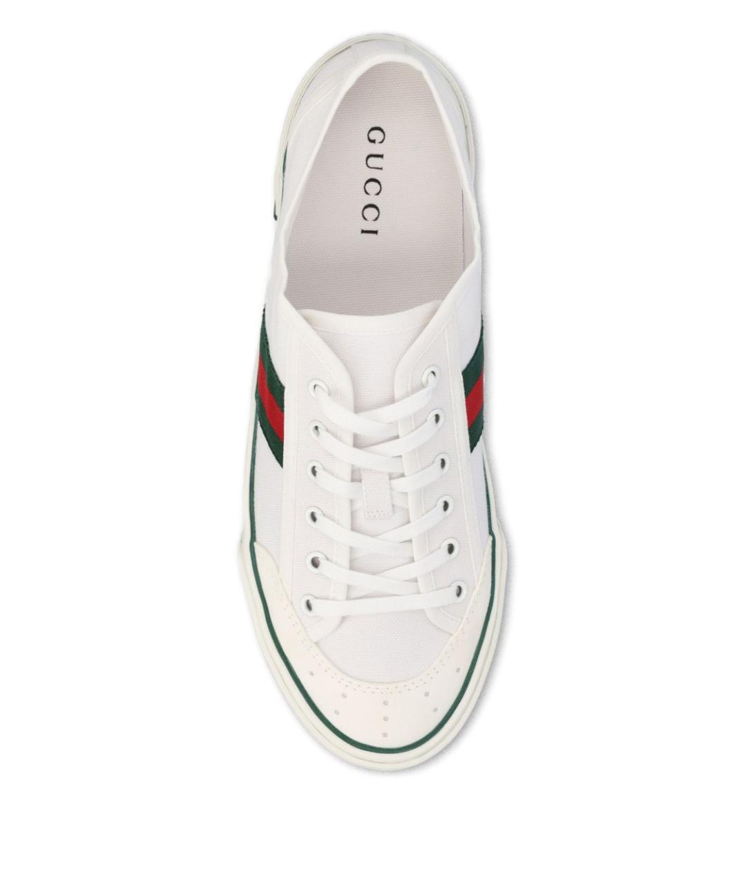 GUCCI Белые текстильные низкие кроссовки / кеды, фото 2