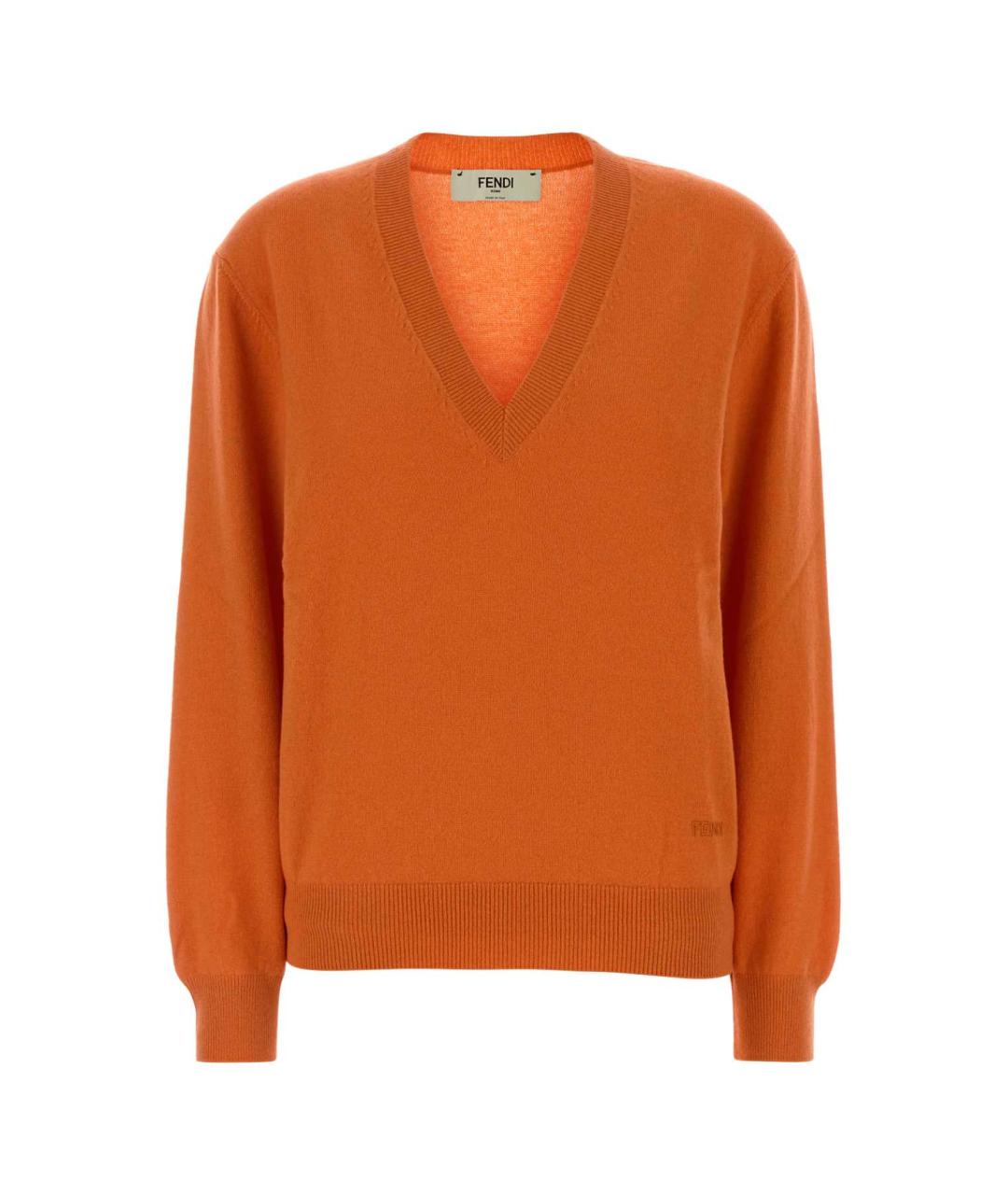 FENDI Оранжевый кашемировый джемпер / свитер, фото 1