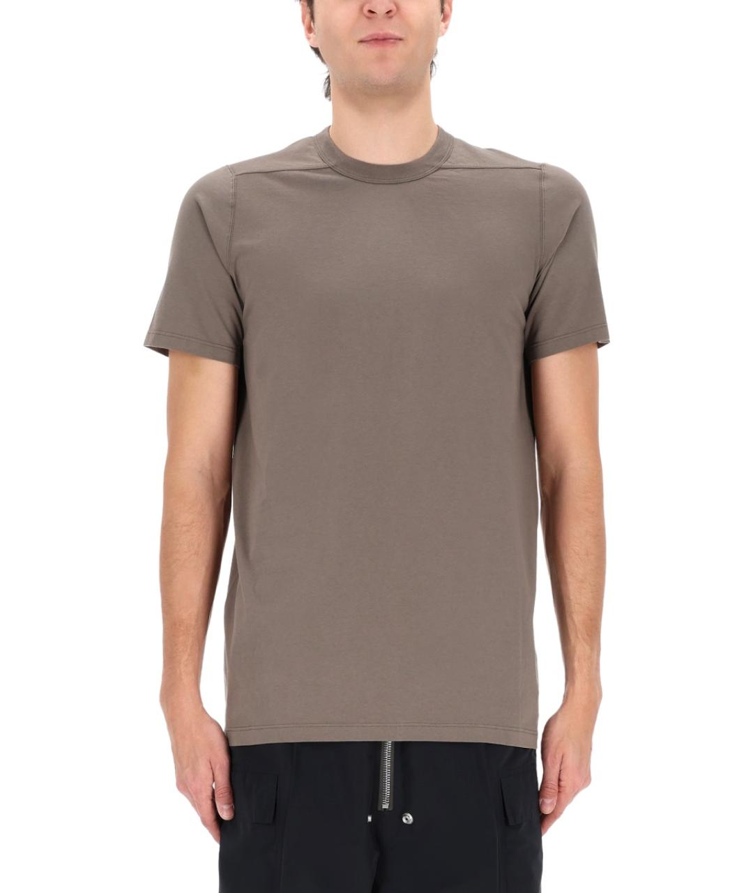 RICK OWENS Серая хлопковая футболка, фото 4