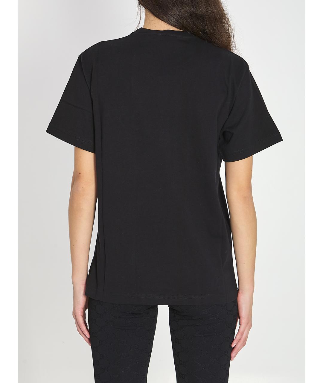 GUCCI Черная хлопковая футболка, фото 4