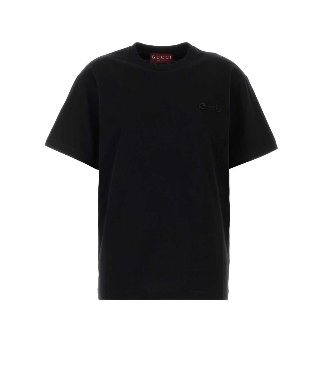 GUCCI Черная хлопковая футболка, фото 1