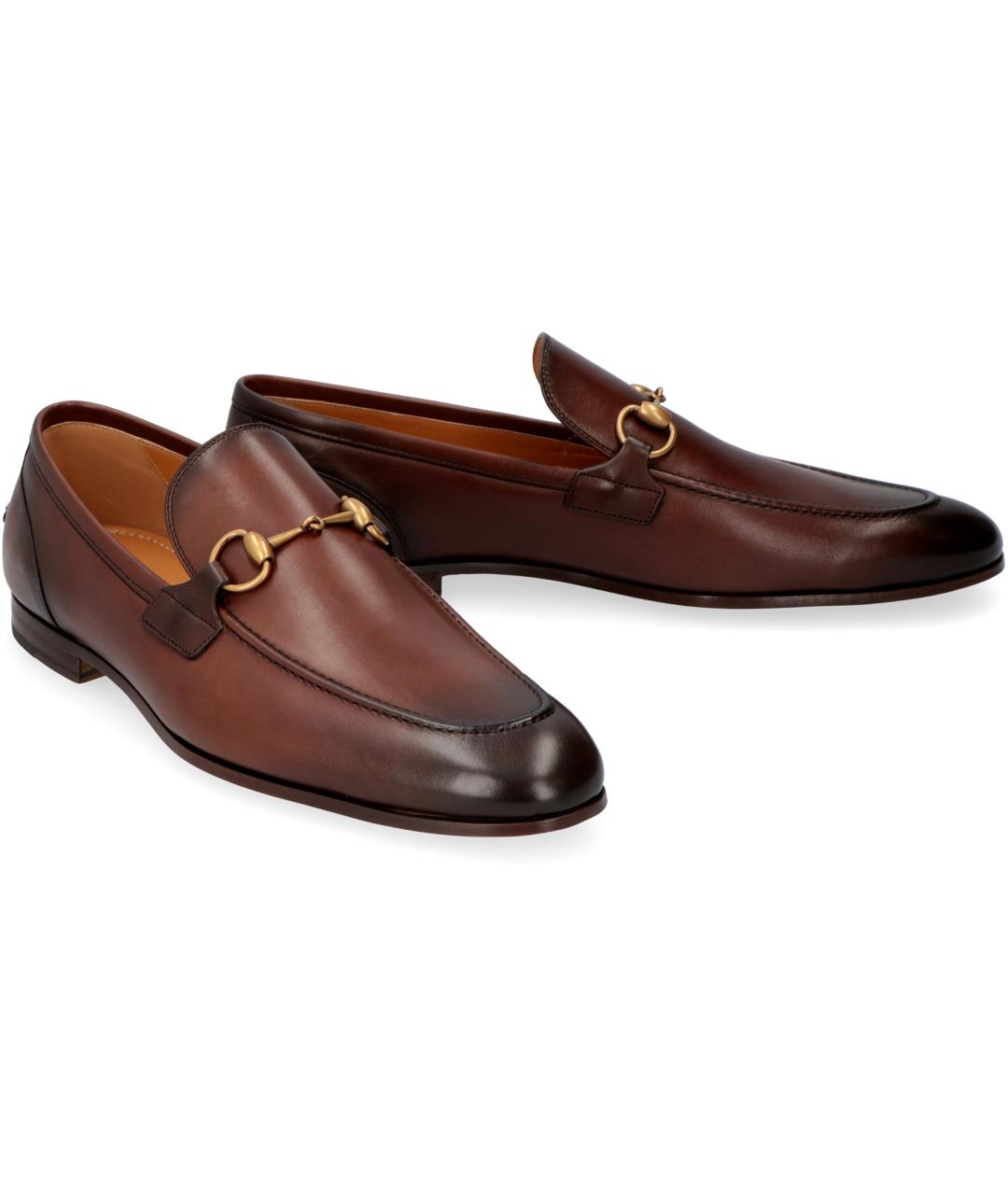 GUCCI Коричневые кожаные туфли, фото 3