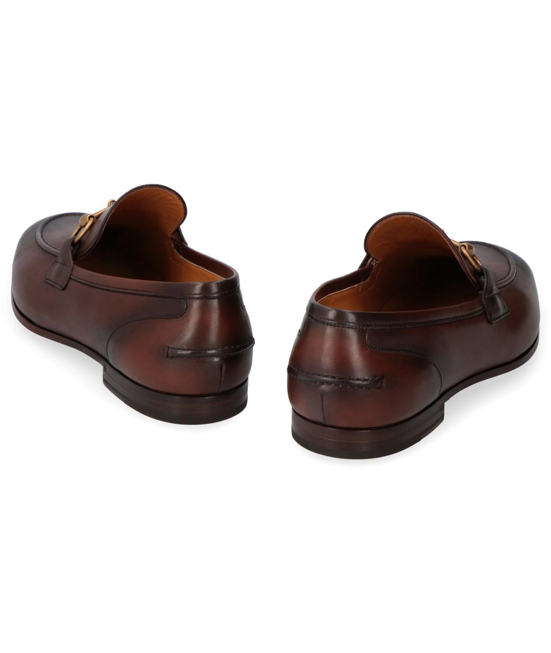 GUCCI Коричневые кожаные туфли, фото 4