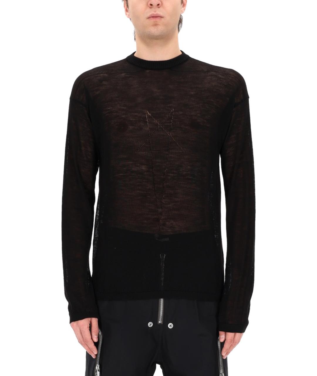 RICK OWENS Черный шерстяной джемпер / свитер, фото 3