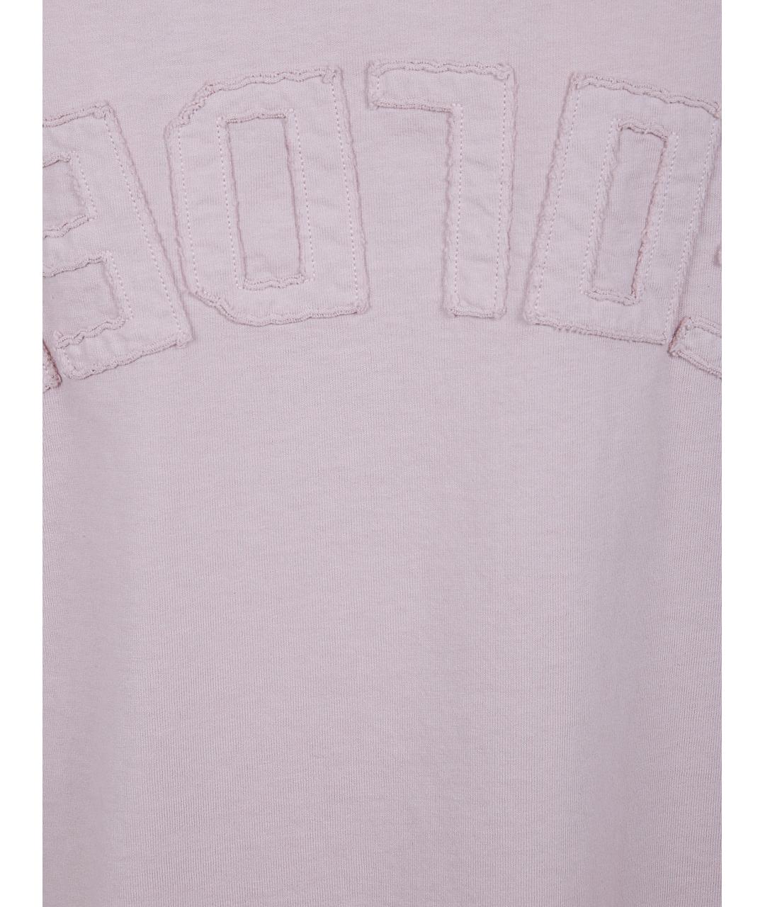 GOLDEN GOOSE DELUXE BRAND Розовая хлопковая футболка, фото 3