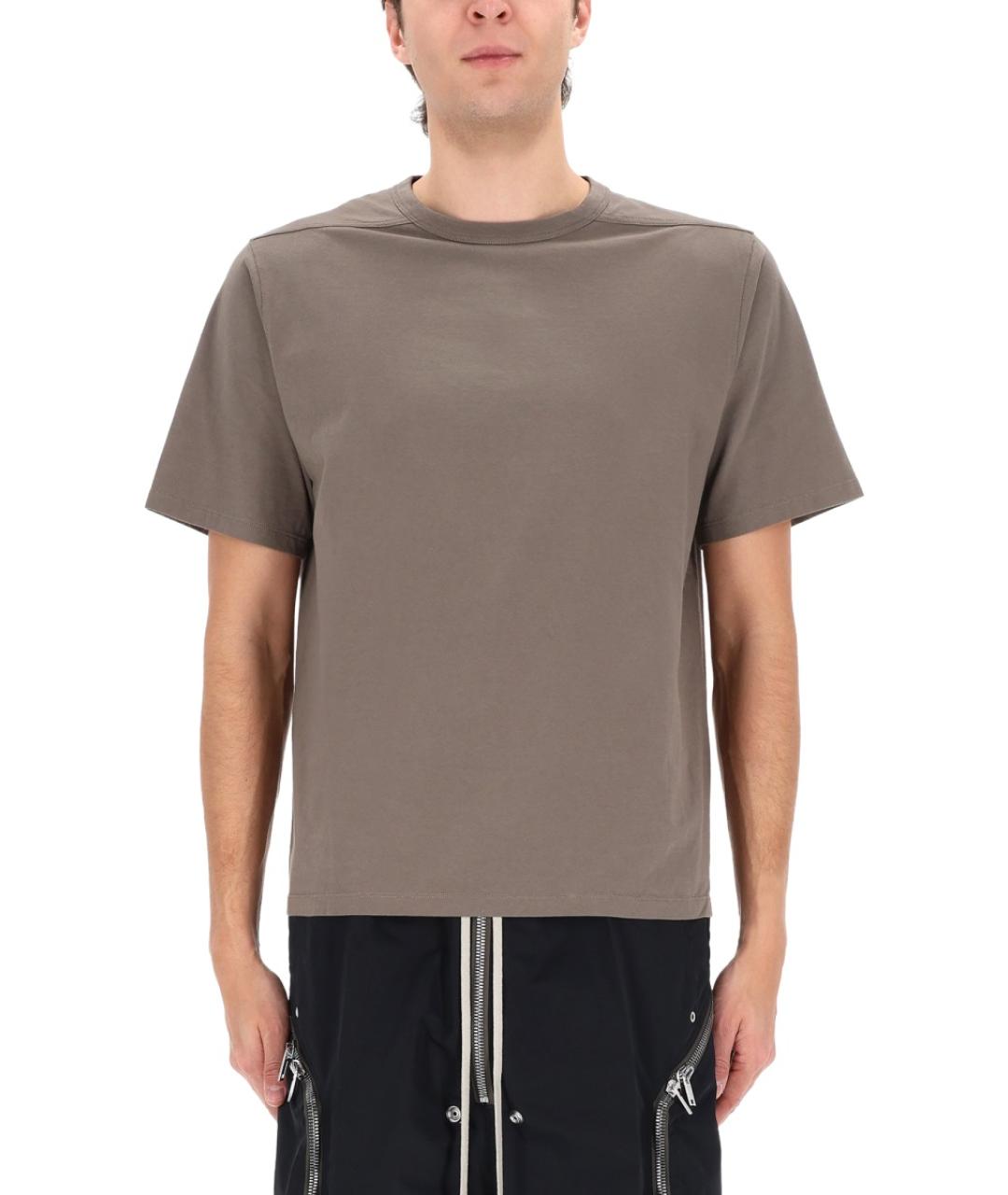 RICK OWENS Серая хлопковая футболка, фото 4