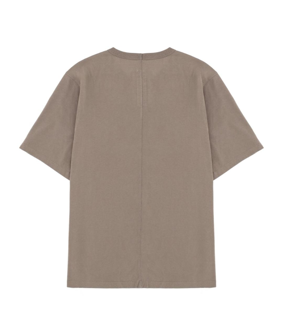 RICK OWENS Серая хлопковая футболка, фото 2