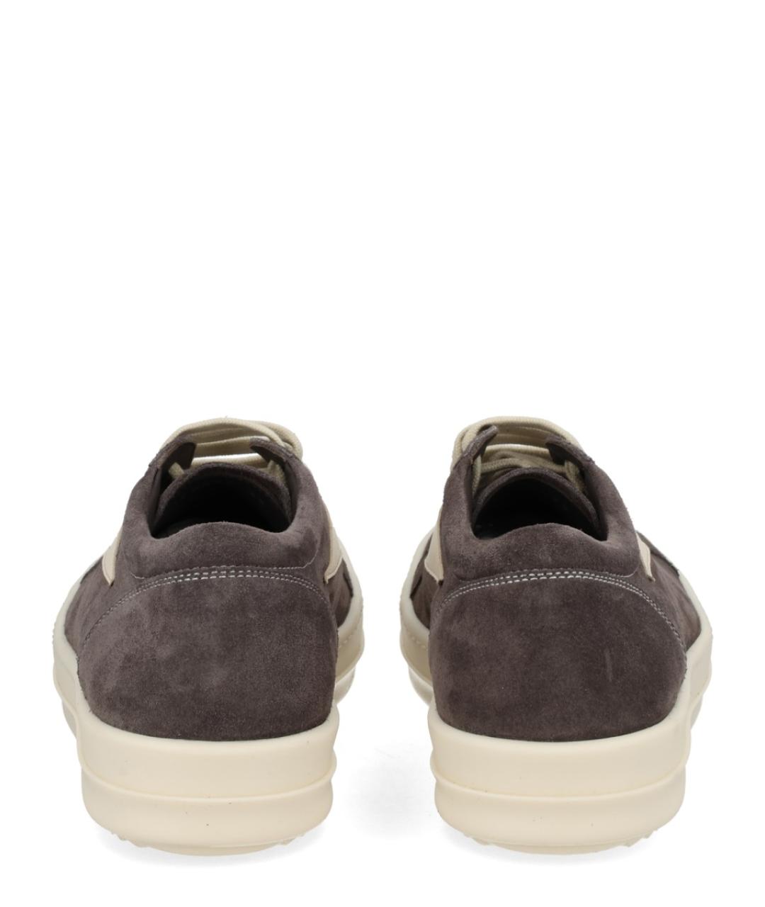 RICK OWENS Серые кожаные кеды, фото 4