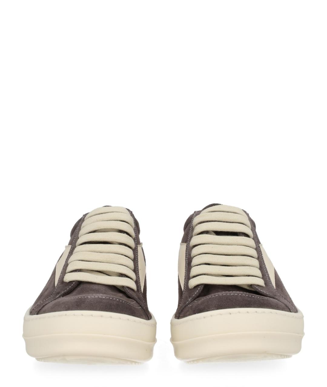 RICK OWENS Серые кожаные кеды, фото 3