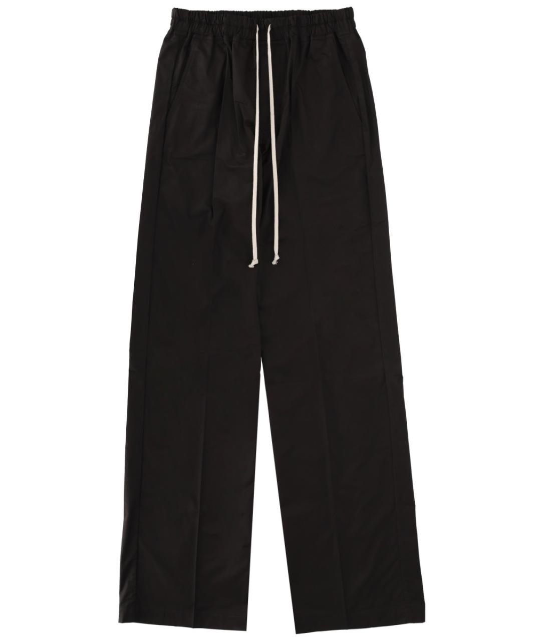 RICK OWENS Черные хлопковые повседневные брюки, фото 1