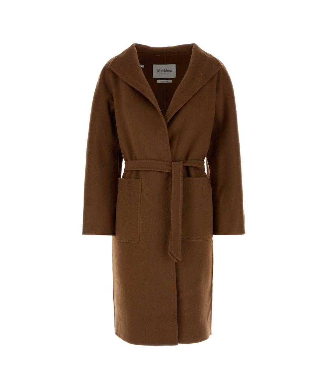 MAX MARA Коричневое кашемировое пальто, фото 1