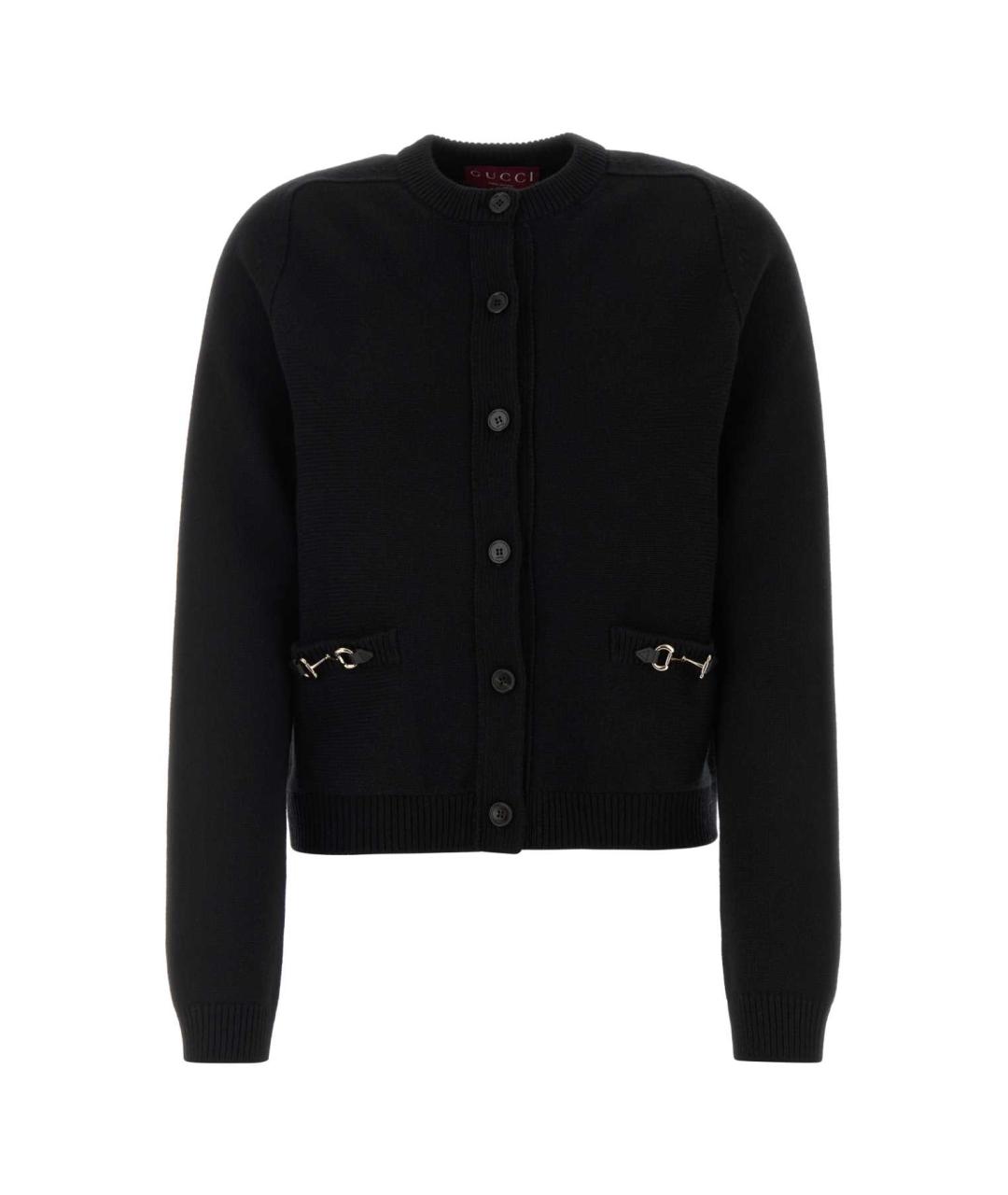 GUCCI Черный кашемировый кардиган, фото 1