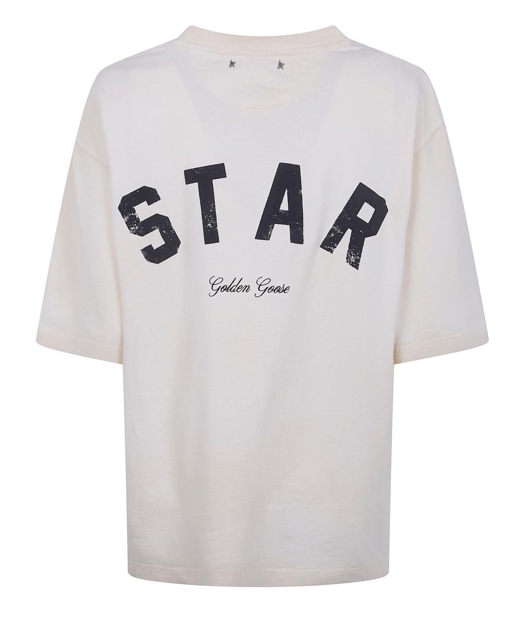 GOLDEN GOOSE DELUXE BRAND Белая хлопковая футболка, фото 2
