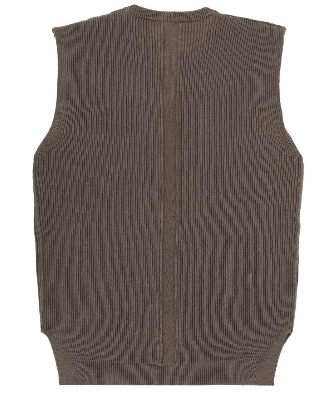 RICK OWENS Коричневая шерстяная жилетка, фото 3