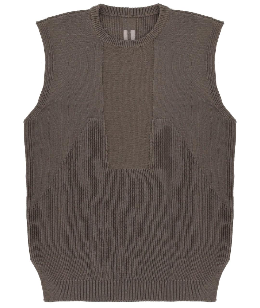 RICK OWENS Коричневая шерстяная жилетка, фото 1