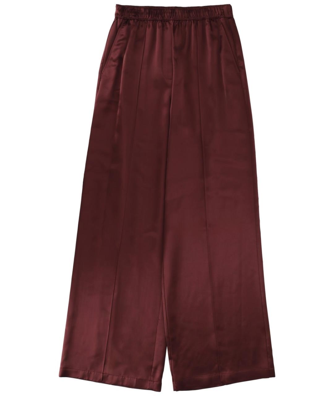 TORY BURCH Бордовые вискозные прямые брюки, фото 1
