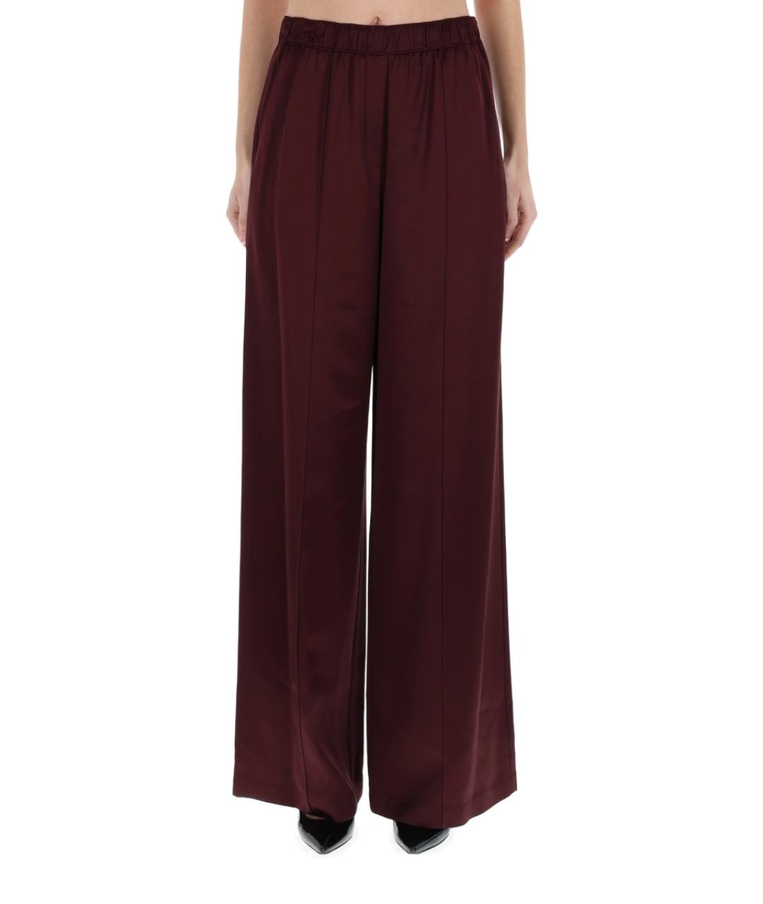 TORY BURCH Бордовые вискозные прямые брюки, фото 3