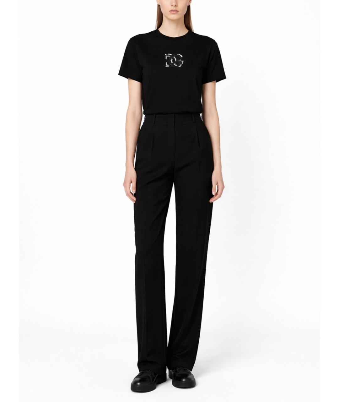 DOLCE&GABBANA Черная хлопковая футболка, фото 2