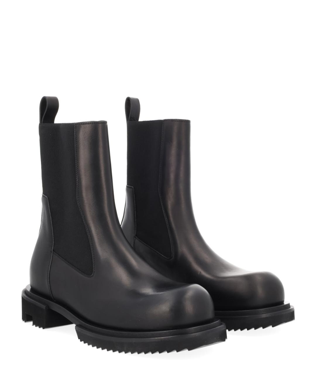 RICK OWENS Черные кожаные низкие ботинки, фото 2