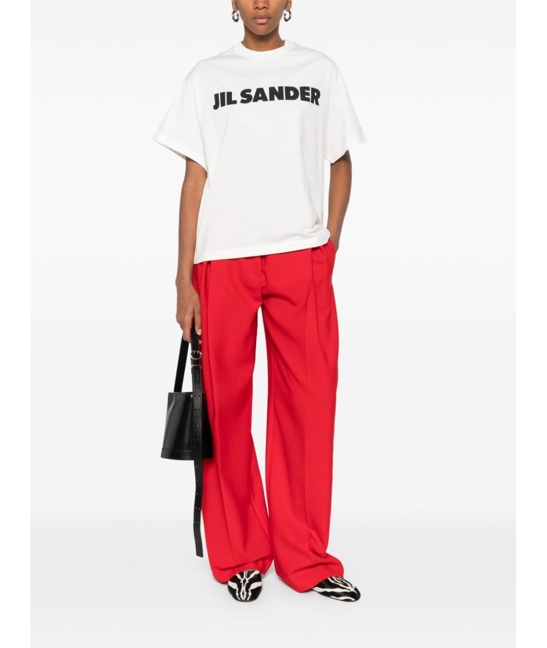 JIL SANDER Белая хлопковая футболка, фото 5