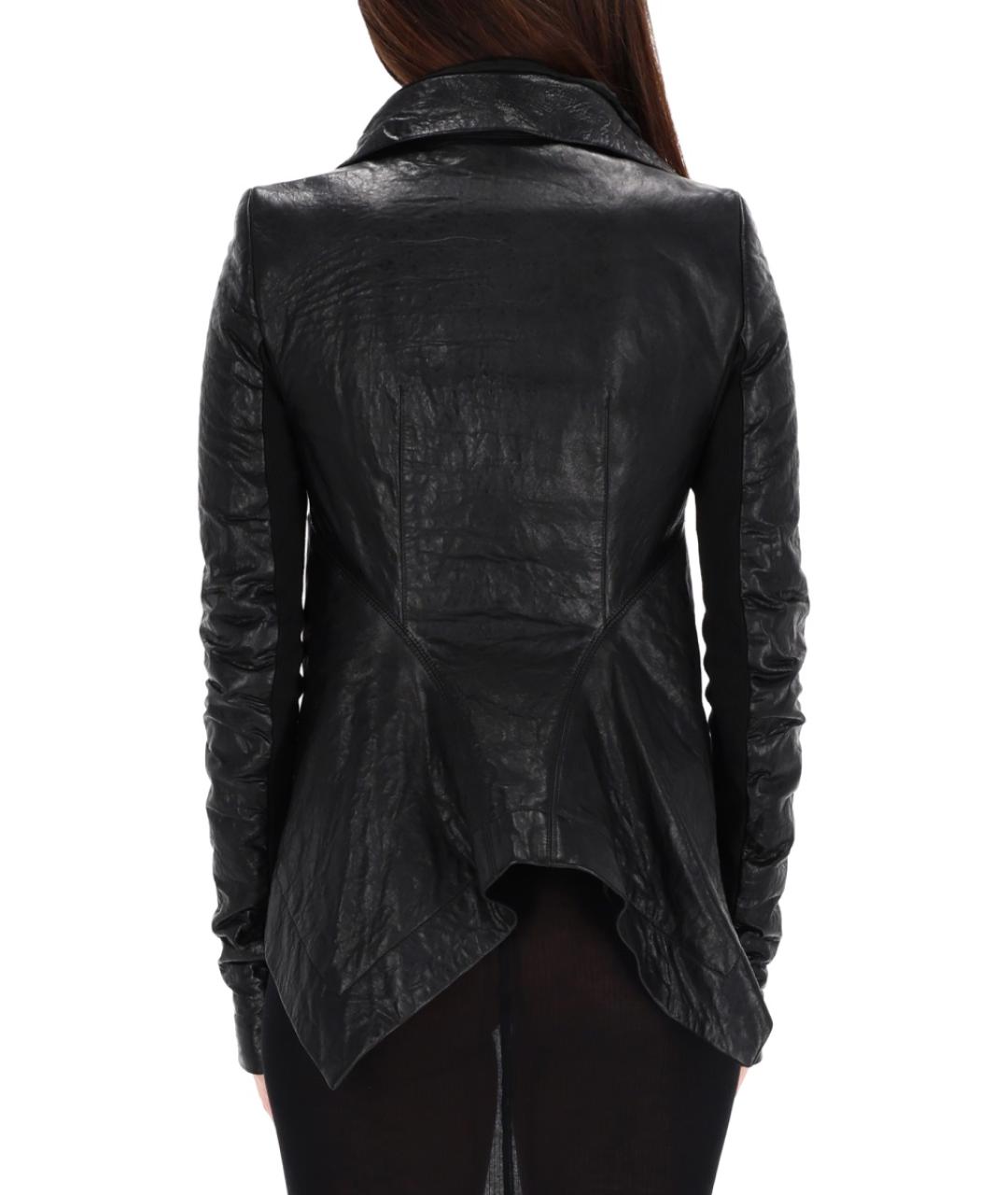 RICK OWENS Черная кожаная куртка, фото 3