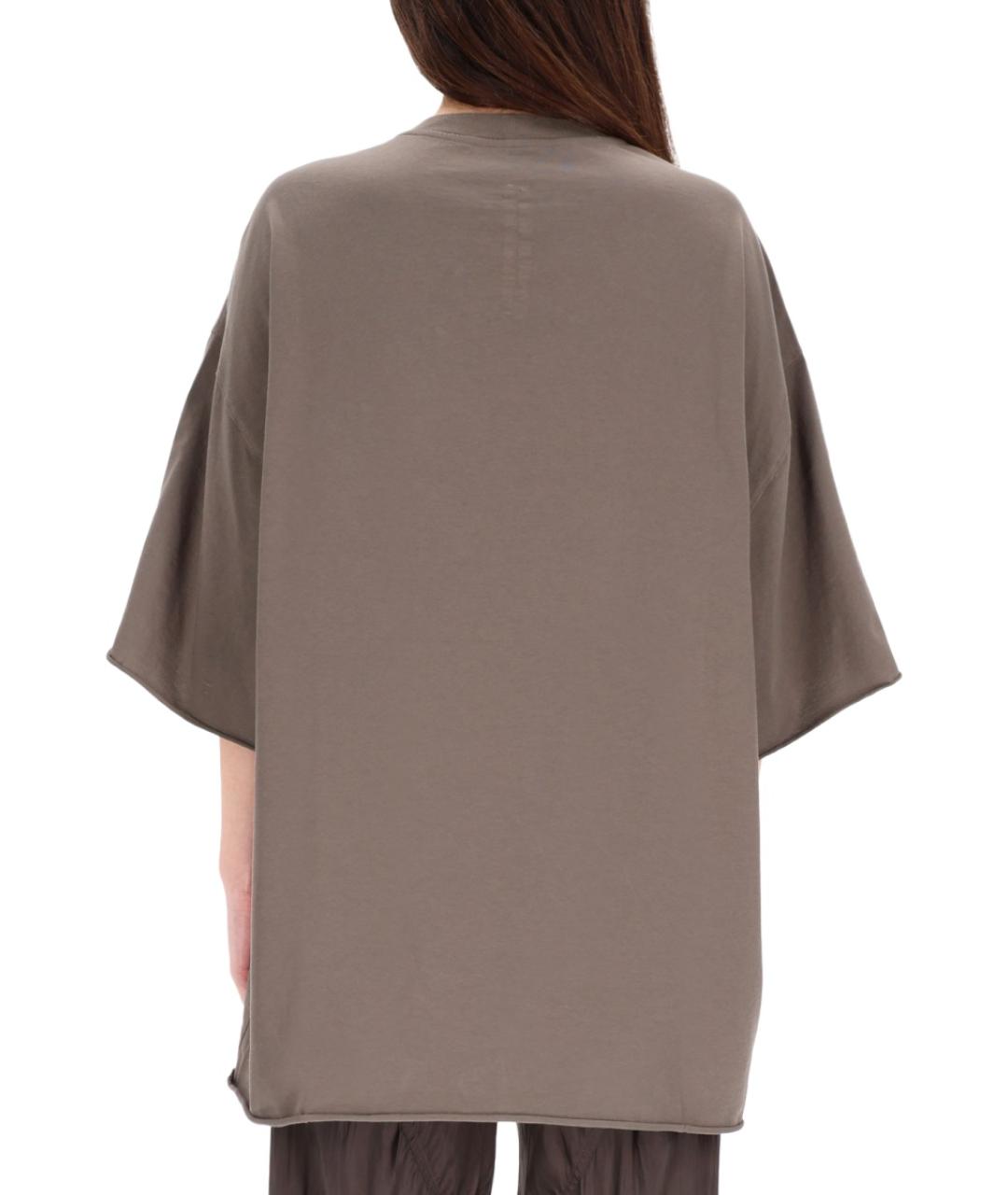 RICK OWENS Серая хлопковая футболка, фото 3