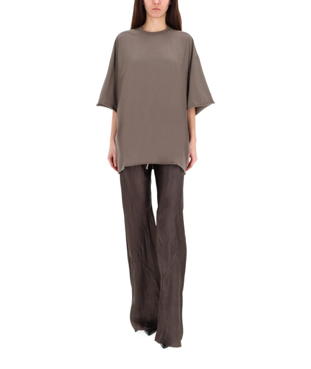 RICK OWENS Серая хлопковая футболка, фото 2