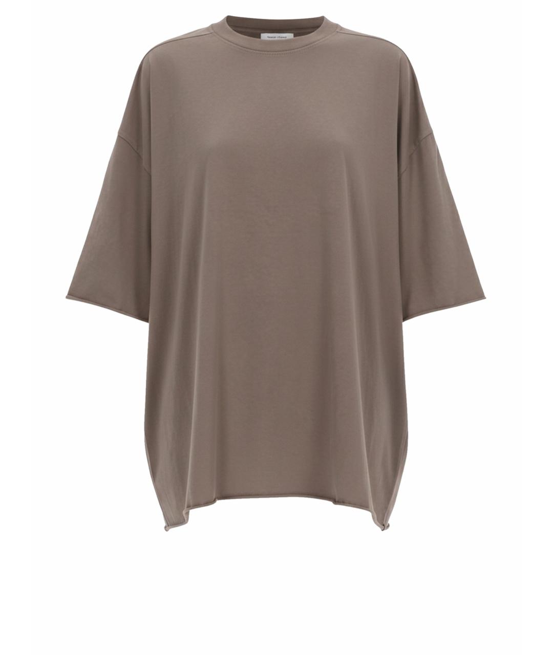 RICK OWENS Серая хлопковая футболка, фото 1