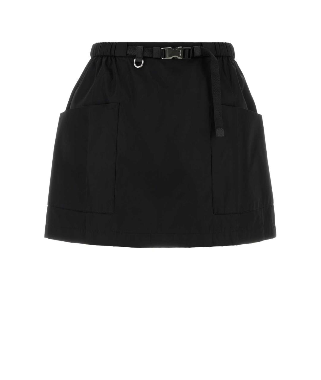 PRADA Черная полиамидовая юбка мини, фото 1
