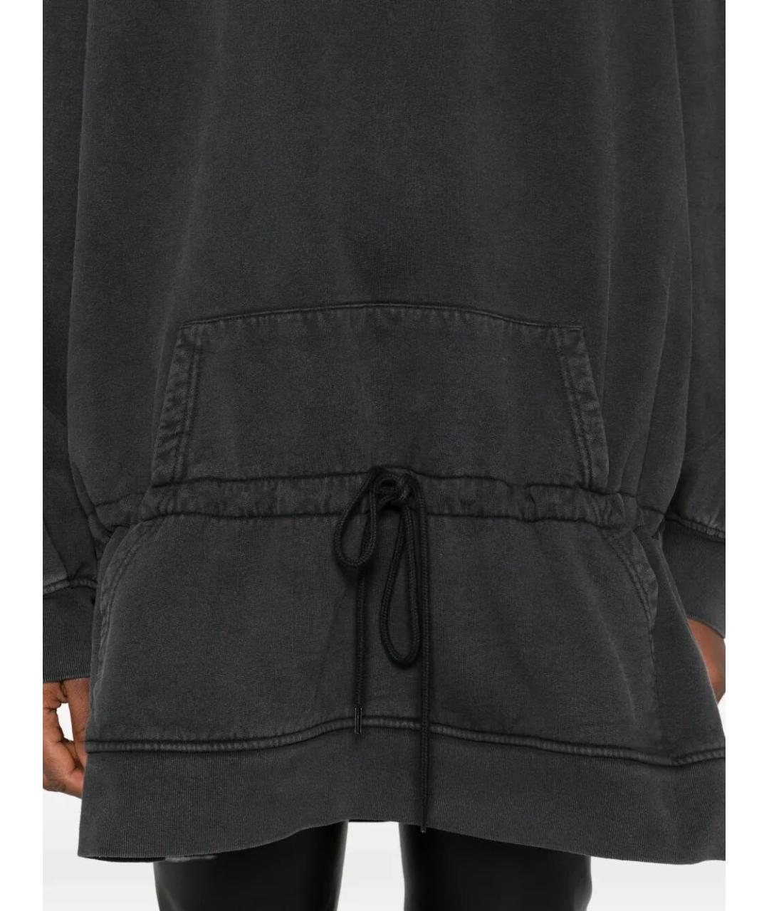 T BY ALEXANDER WANG Черное хлопковое повседневное платье, фото 3