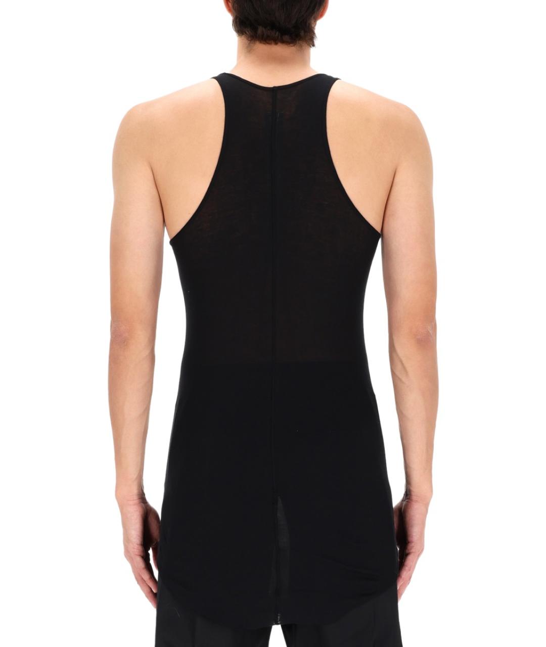 RICK OWENS Черная хлопковая майка, фото 5