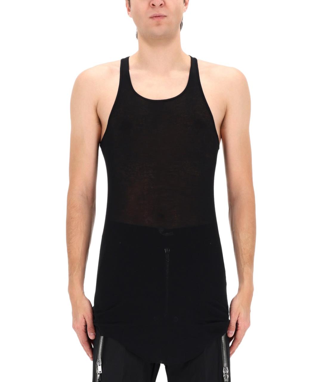 RICK OWENS Черная хлопковая майка, фото 4