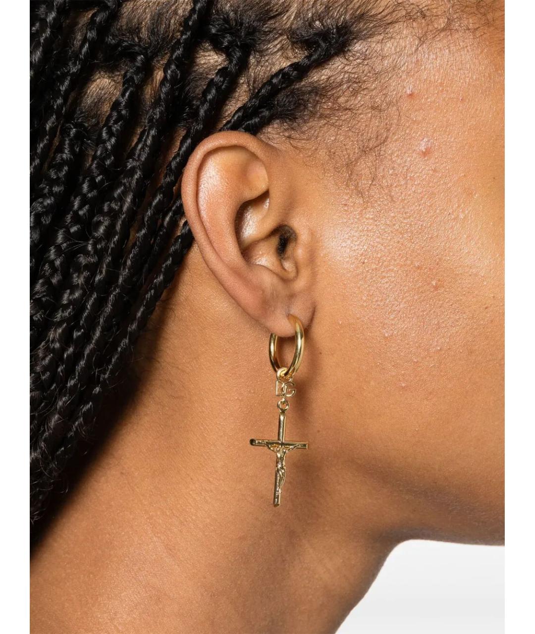 DOLCE&GABBANA Золотые латунные серьги, фото 2