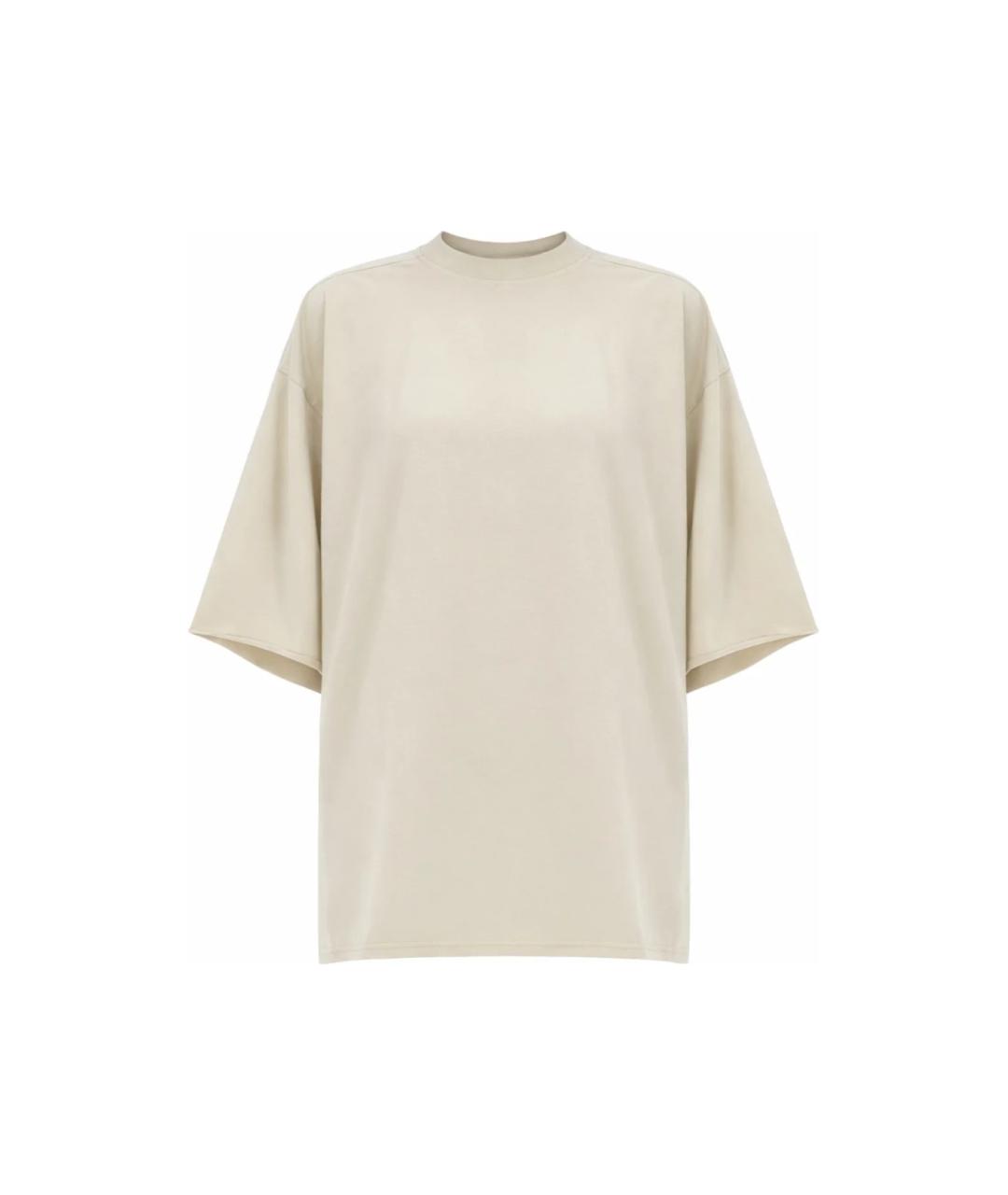 RICK OWENS Бежевая хлопковая футболка, фото 1