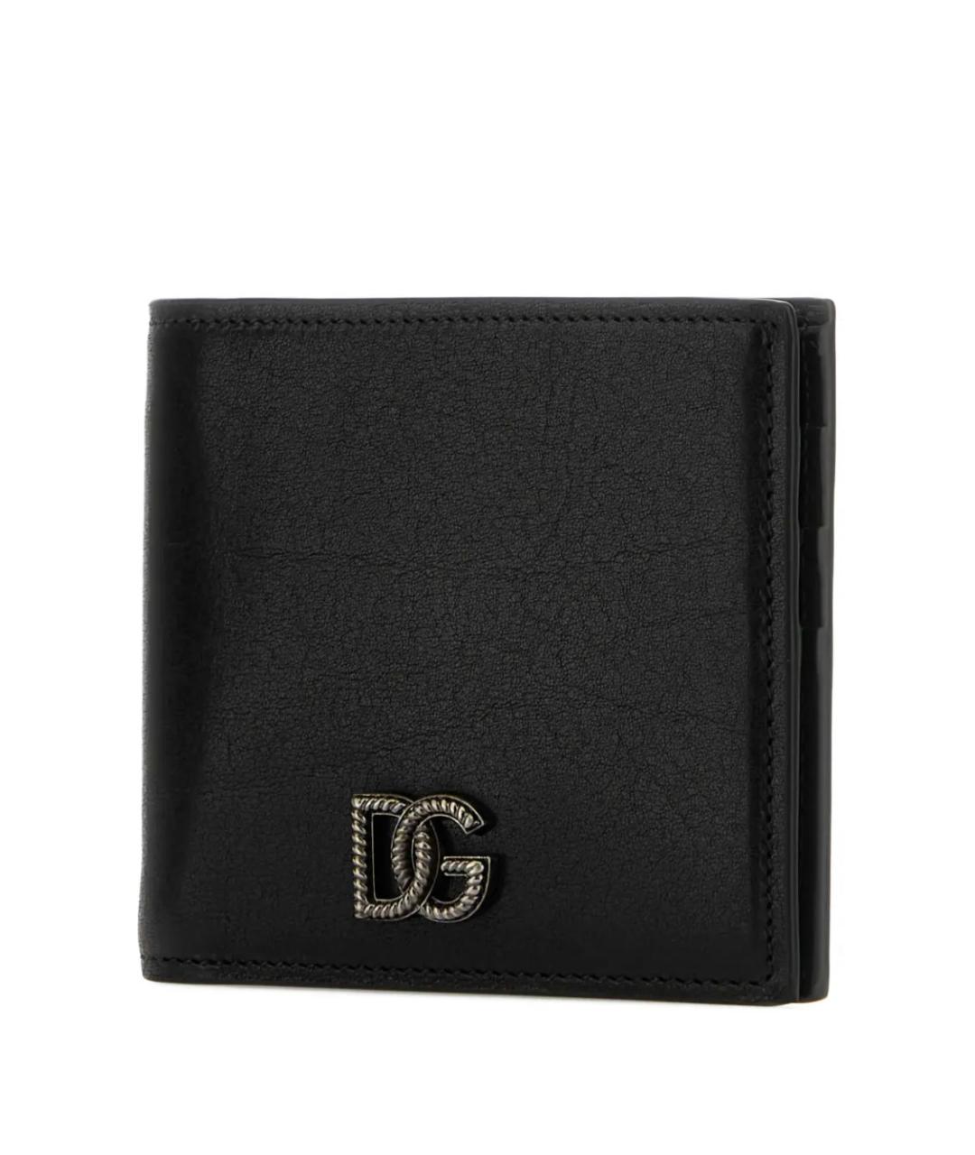 DOLCE&GABBANA Черный кожаный кошелек, фото 3