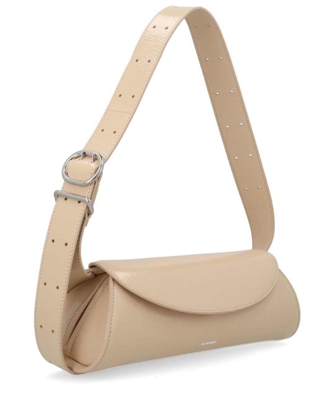 JIL SANDER Бежевая кожаная сумка через плечо, фото 2
