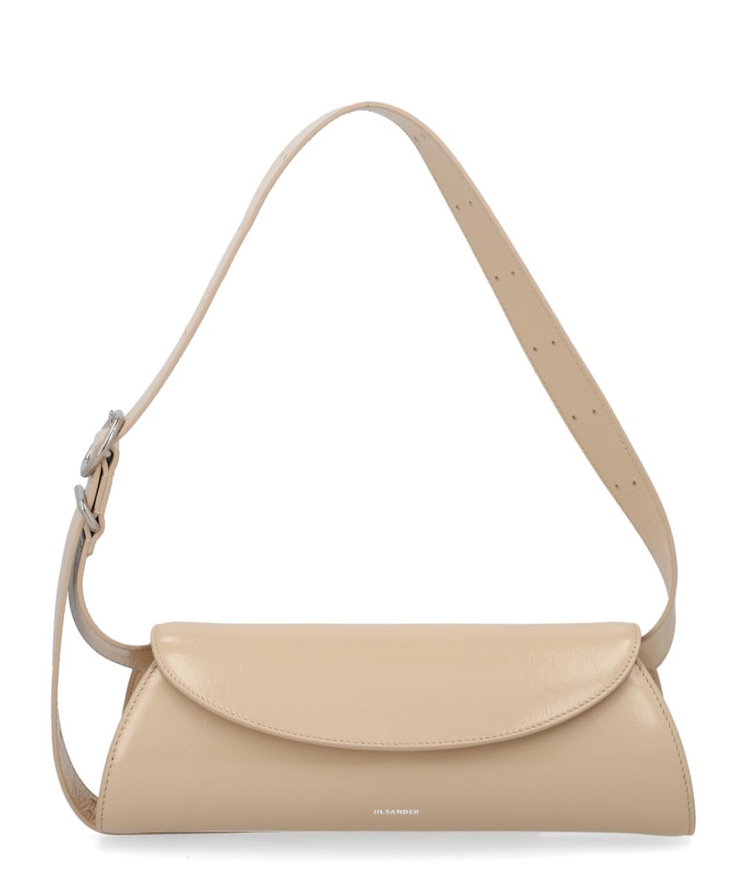 JIL SANDER Бежевая кожаная сумка через плечо, фото 4