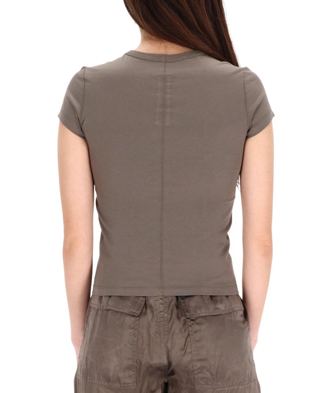 RICK OWENS Серая хлопковая футболка, фото 3