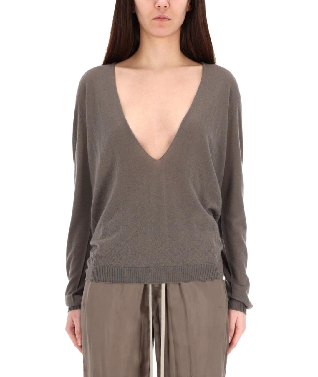 RICK OWENS Черный шерстяной джемпер / свитер, фото 4