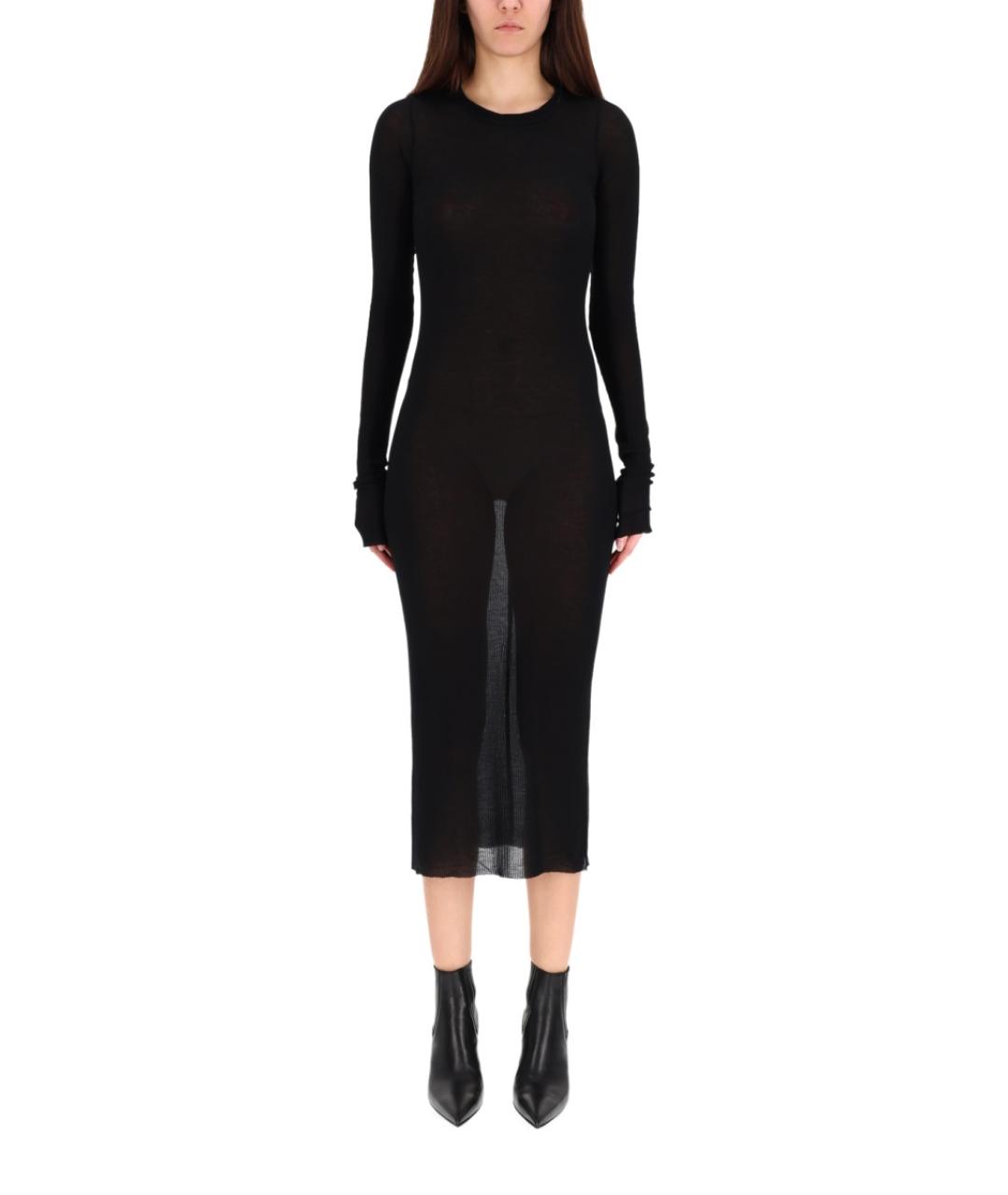 RICK OWENS Черное вискозное повседневное платье, фото 4