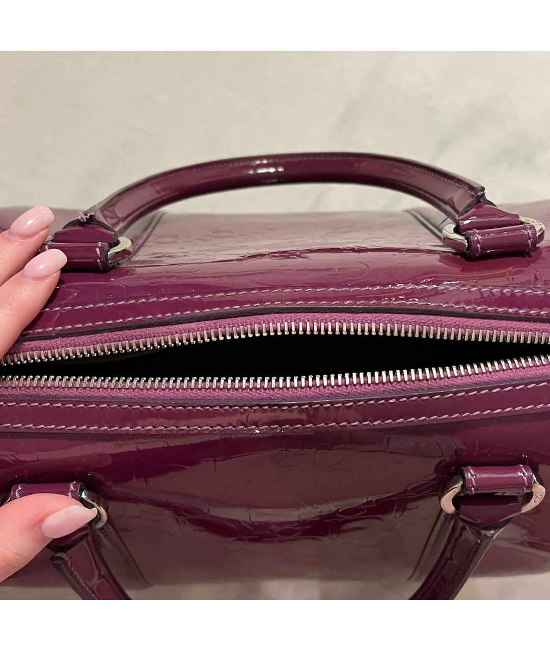 CHRISTIAN DIOR PRE-OWNED Фиолетовая сумка тоут из лакированной кожи, фото 5