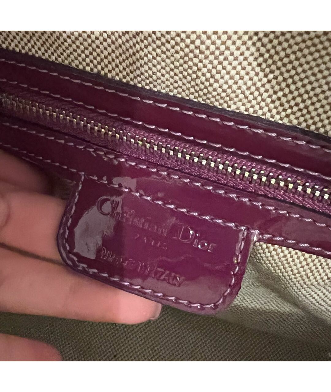 CHRISTIAN DIOR PRE-OWNED Фиолетовая сумка тоут из лакированной кожи, фото 6
