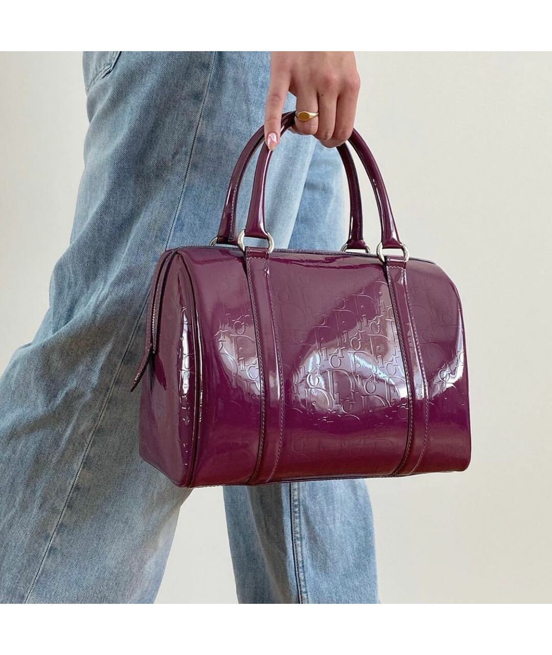 CHRISTIAN DIOR PRE-OWNED Фиолетовая сумка тоут из лакированной кожи, фото 9