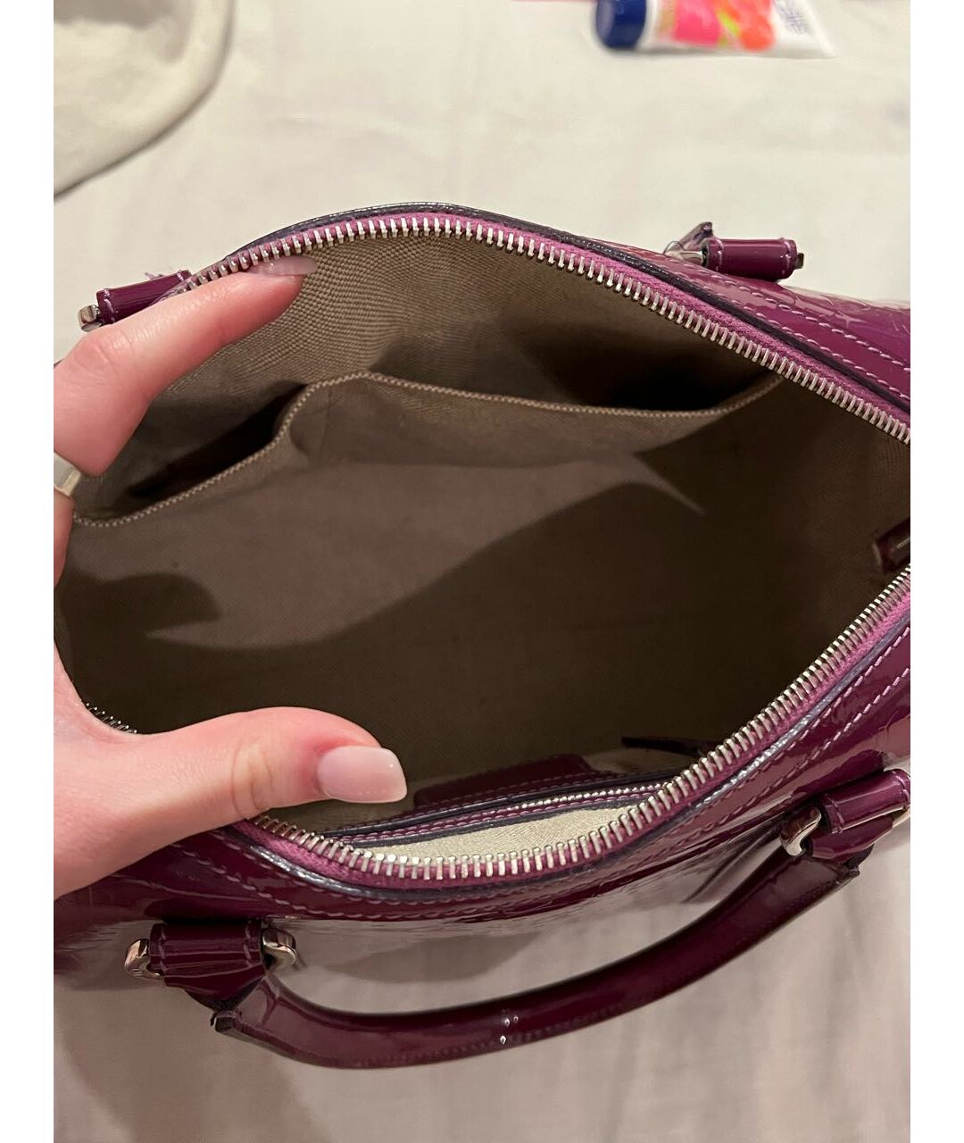 CHRISTIAN DIOR PRE-OWNED Фиолетовая сумка тоут из лакированной кожи, фото 8
