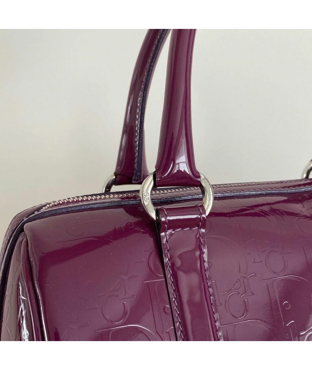 CHRISTIAN DIOR PRE-OWNED Фиолетовая сумка тоут из лакированной кожи, фото 4