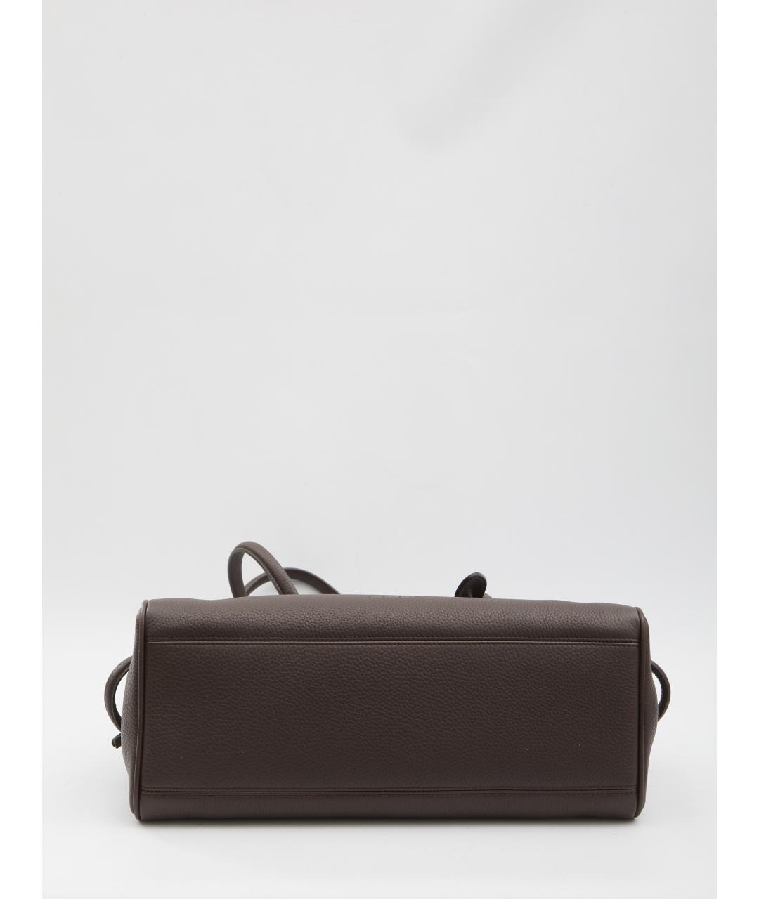 JACQUEMUS Коричневая кожаная сумка тоут, фото 5