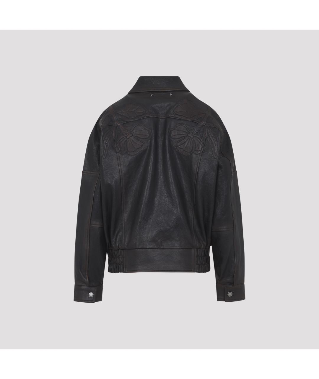 GOLDEN GOOSE DELUXE BRAND Черная кожаная куртка, фото 5