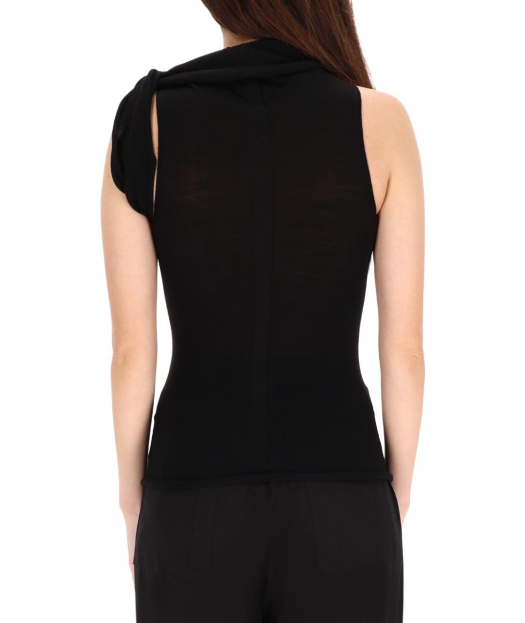 RICK OWENS Черная шерстяная майка, фото 2