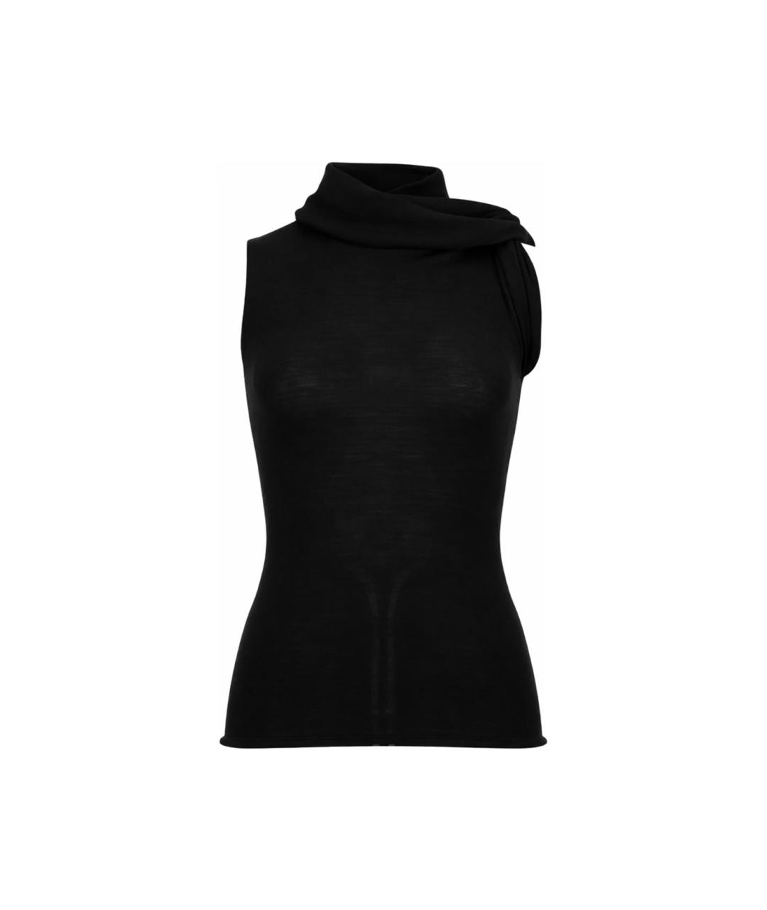 RICK OWENS Черная шерстяная майка, фото 1